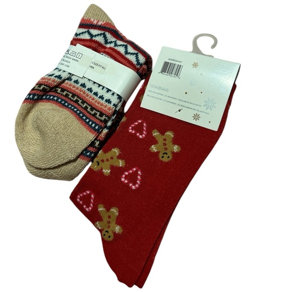 Two pairs of women's festive socks set - Picture 3 of 3